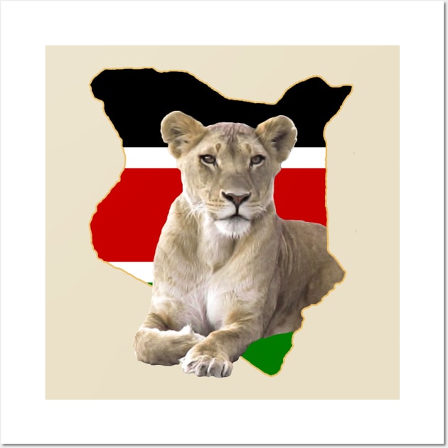 Kenya Lion - BigCat in Africa Wall Art by T-SHIRTS UND MEHR